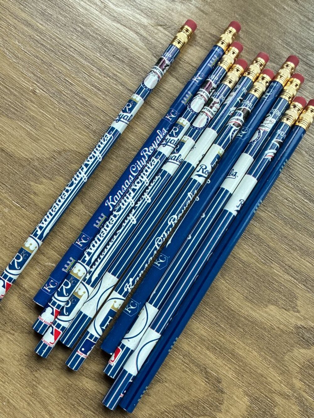 Vintage Kansas City Royals Pencils 10 Total MLB Baseball Retro Unused